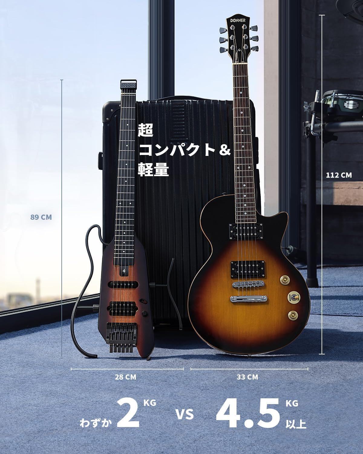 Amazon | Donner HUSH-X スタンド付きセット サンバースト ヘッドレス